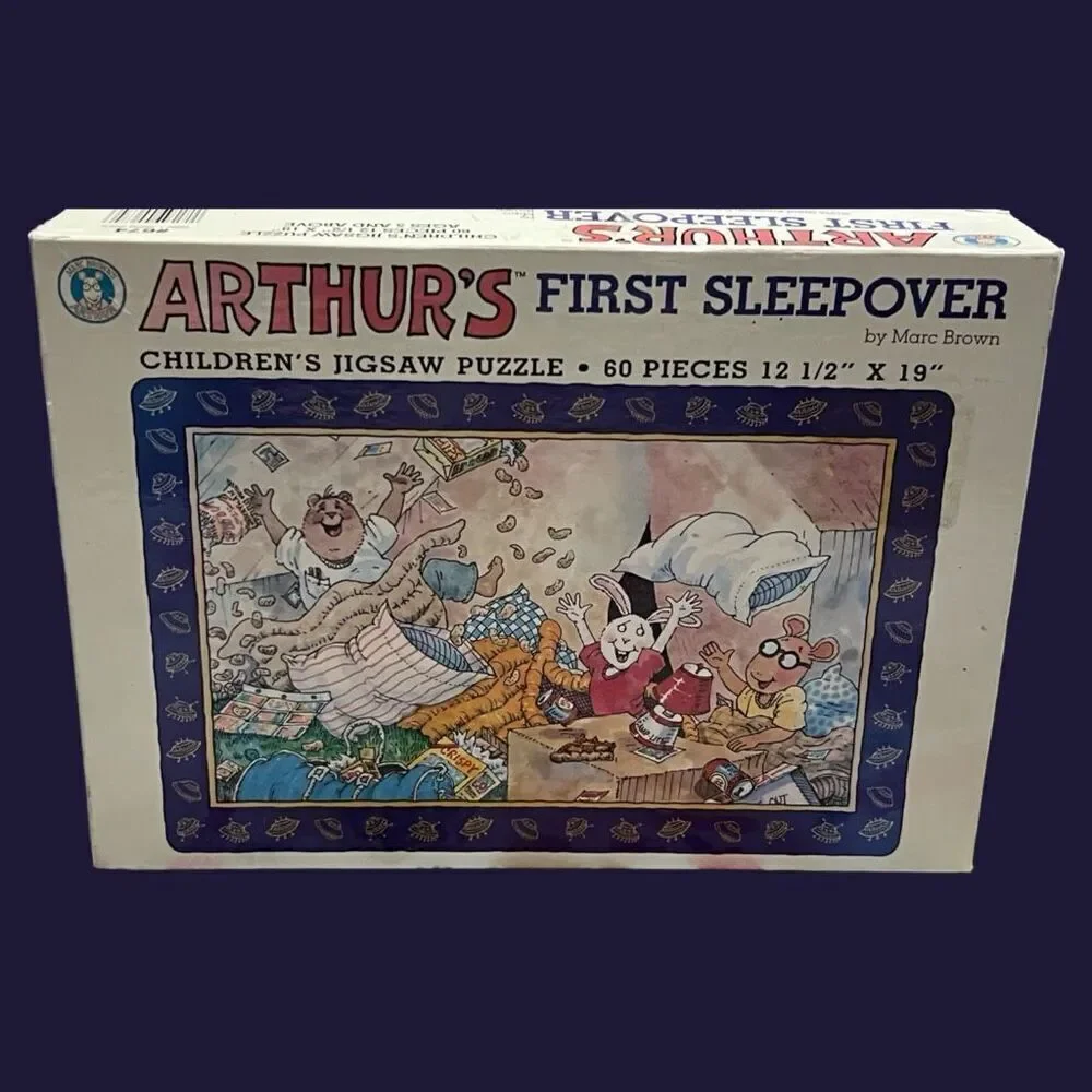 Vintage 96' Arthur's First Sleepover Children's 60 Piece Jigsaw Puzzle COMPLETE